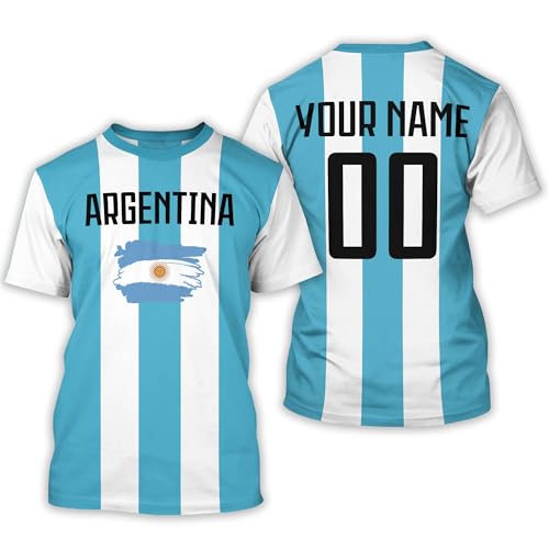 LASFOUR Personalized Argentina Soccer Jersey, Custom Name Number